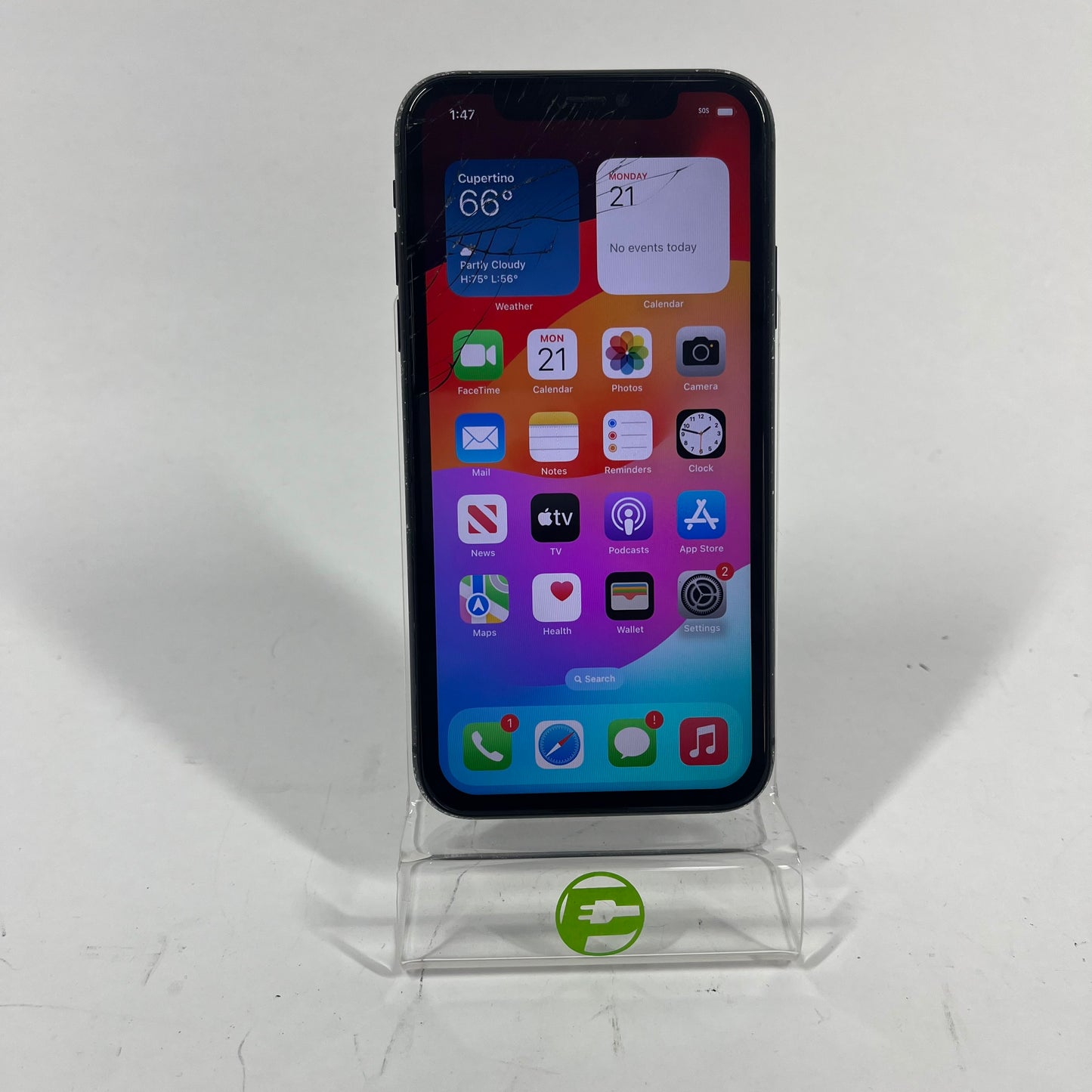 Broken Unlocked Apple iPhone 11 64GB 17.3.1 MHCP3LL/A