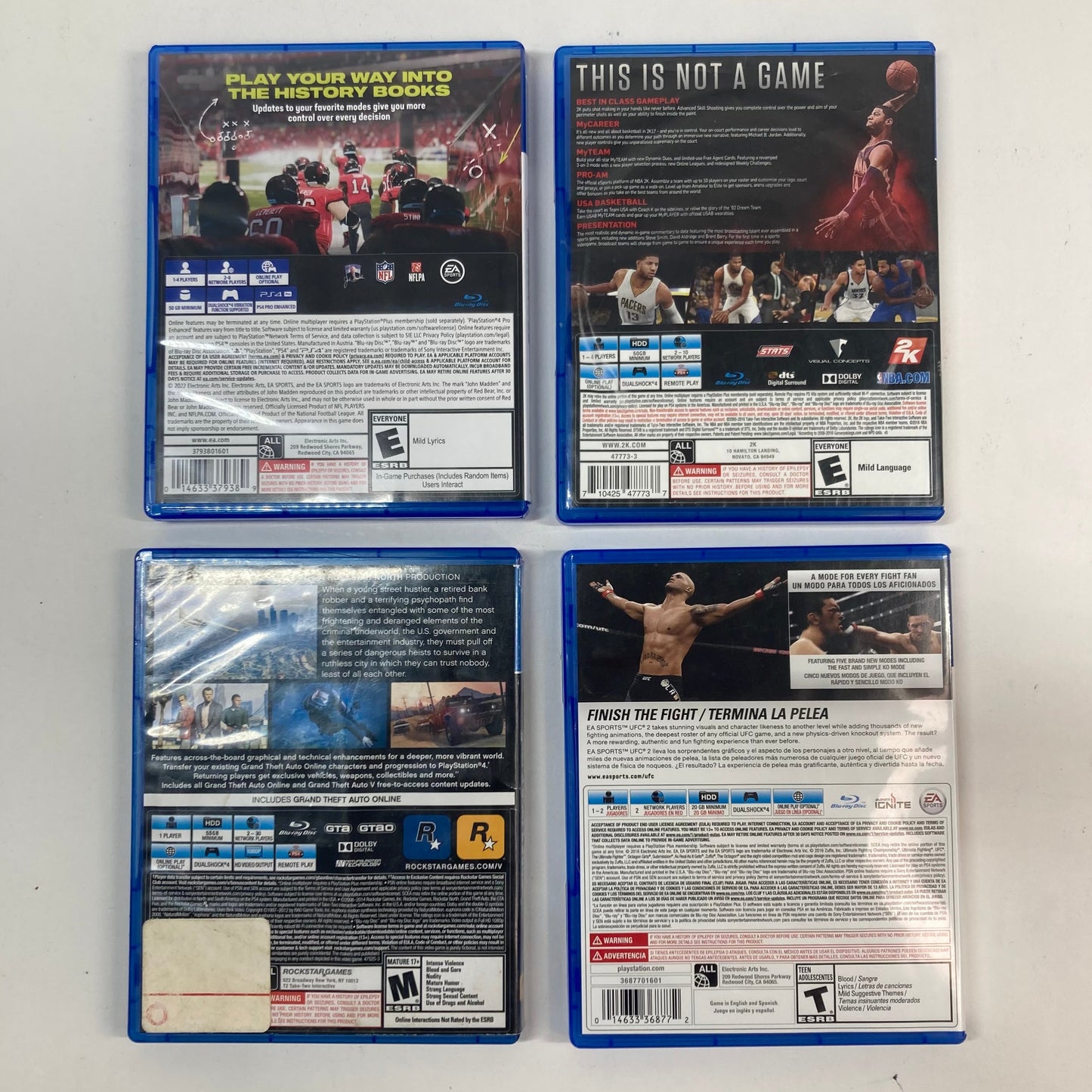 Lot of 4 Sony PlayStation 4 PS4 Games