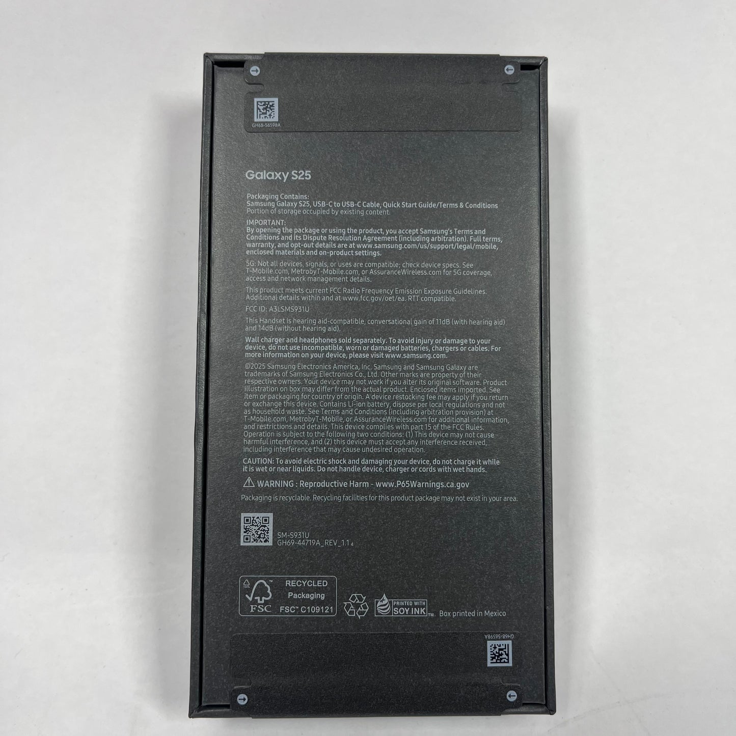 T-Mobile Samsung Galaxy S25 12GB RAM 128GB SM-S931U Silver Shadow