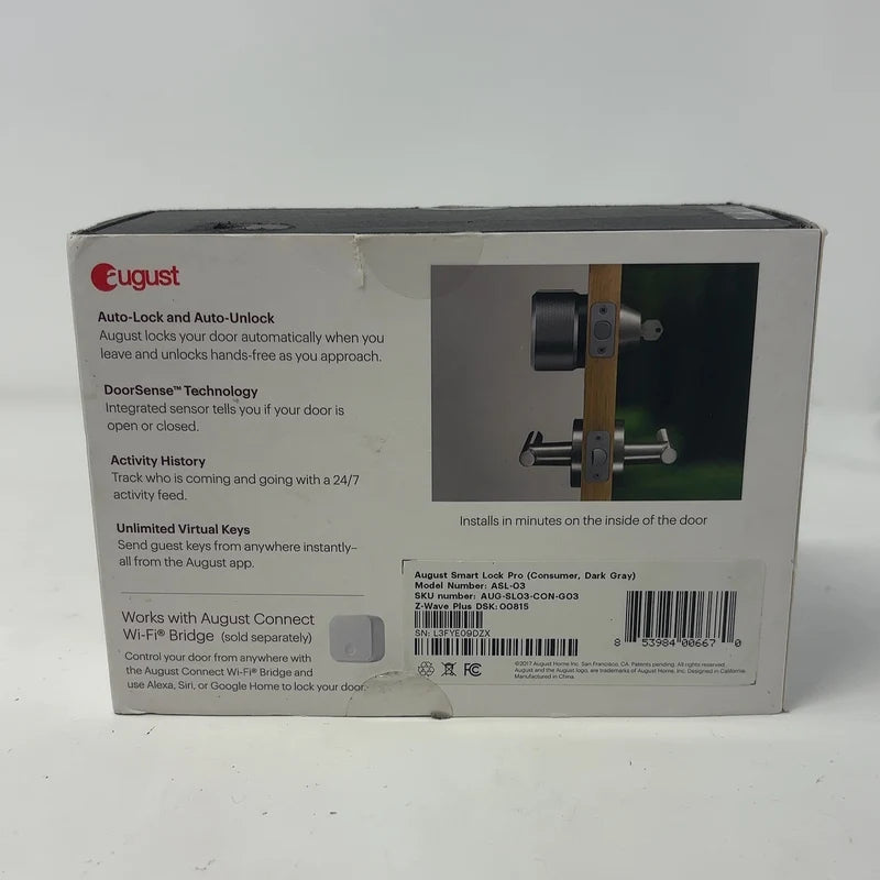 August Smart Lock Pro Smart Door Lock Black ASL-03