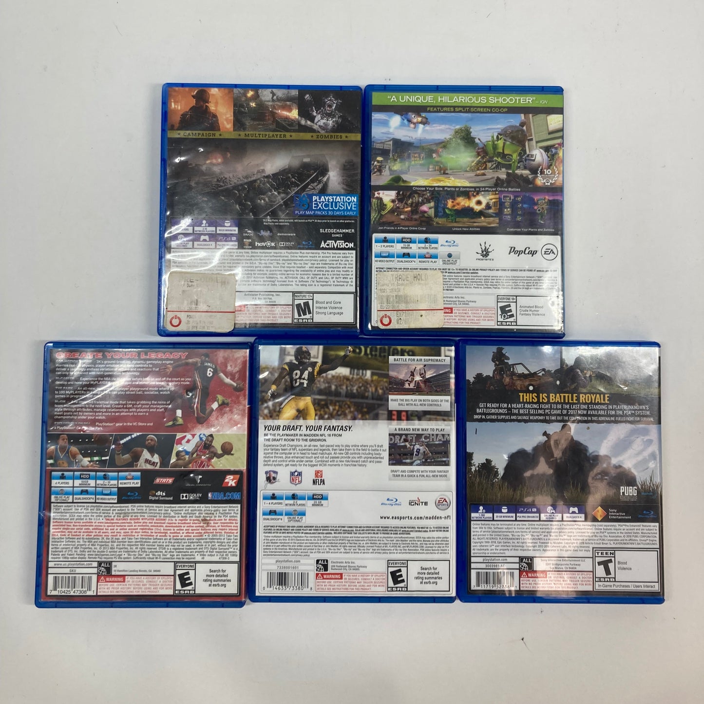 Lot of 5 Sony PlayStation 4 PS4 Games