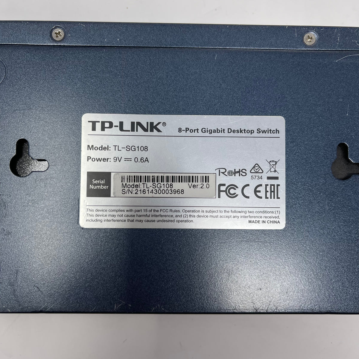 TP-Link TL-SG108 8-Port Gigabit Desktop Switch