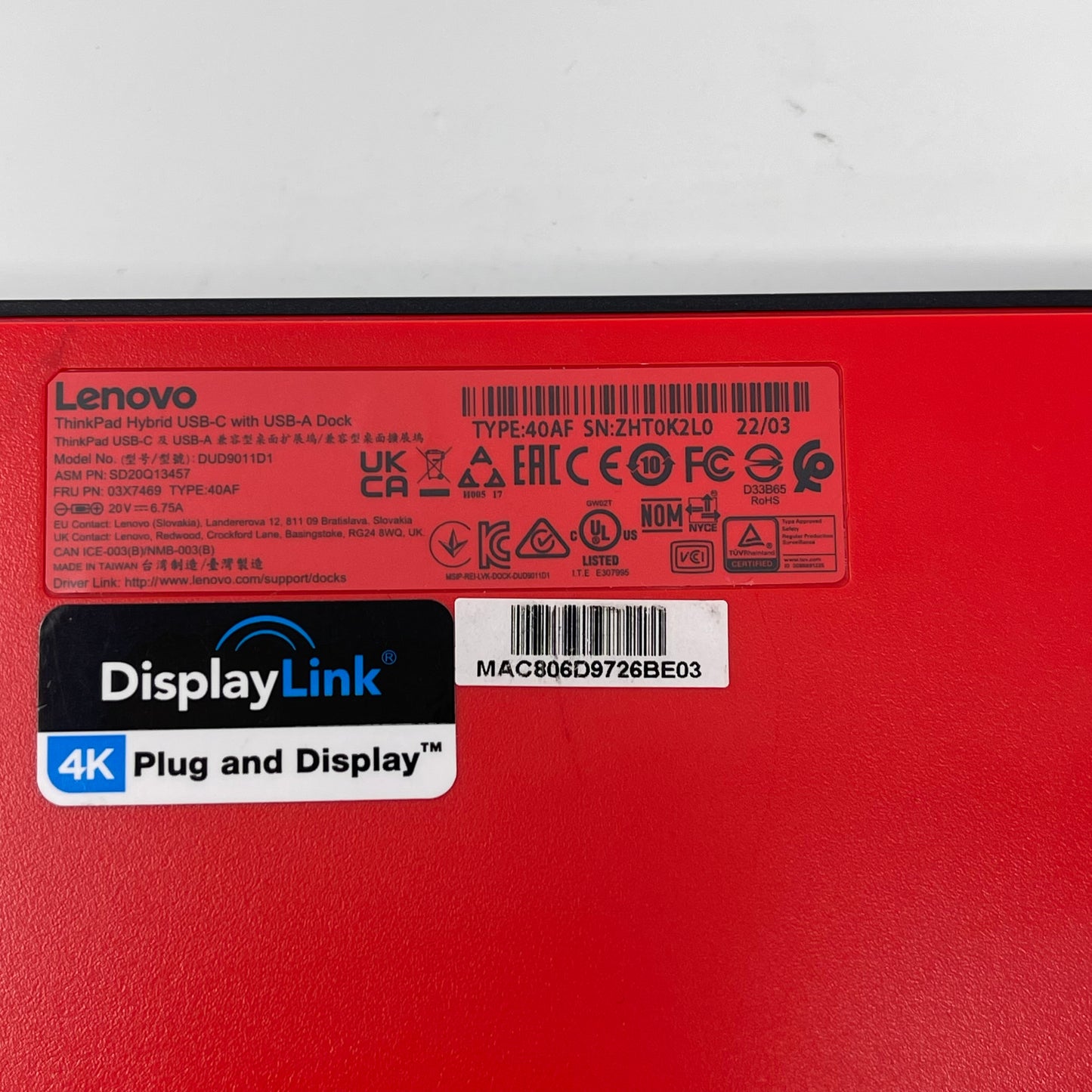 Lenovo ThinkPad Hybrid USB-C With USB-A Dock DUD9011D1