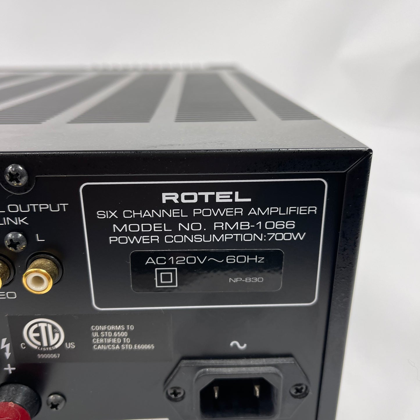 Rotel RMB-1066 700W 120V 6 Channel Power Amplifier AMPG1US1BLK
