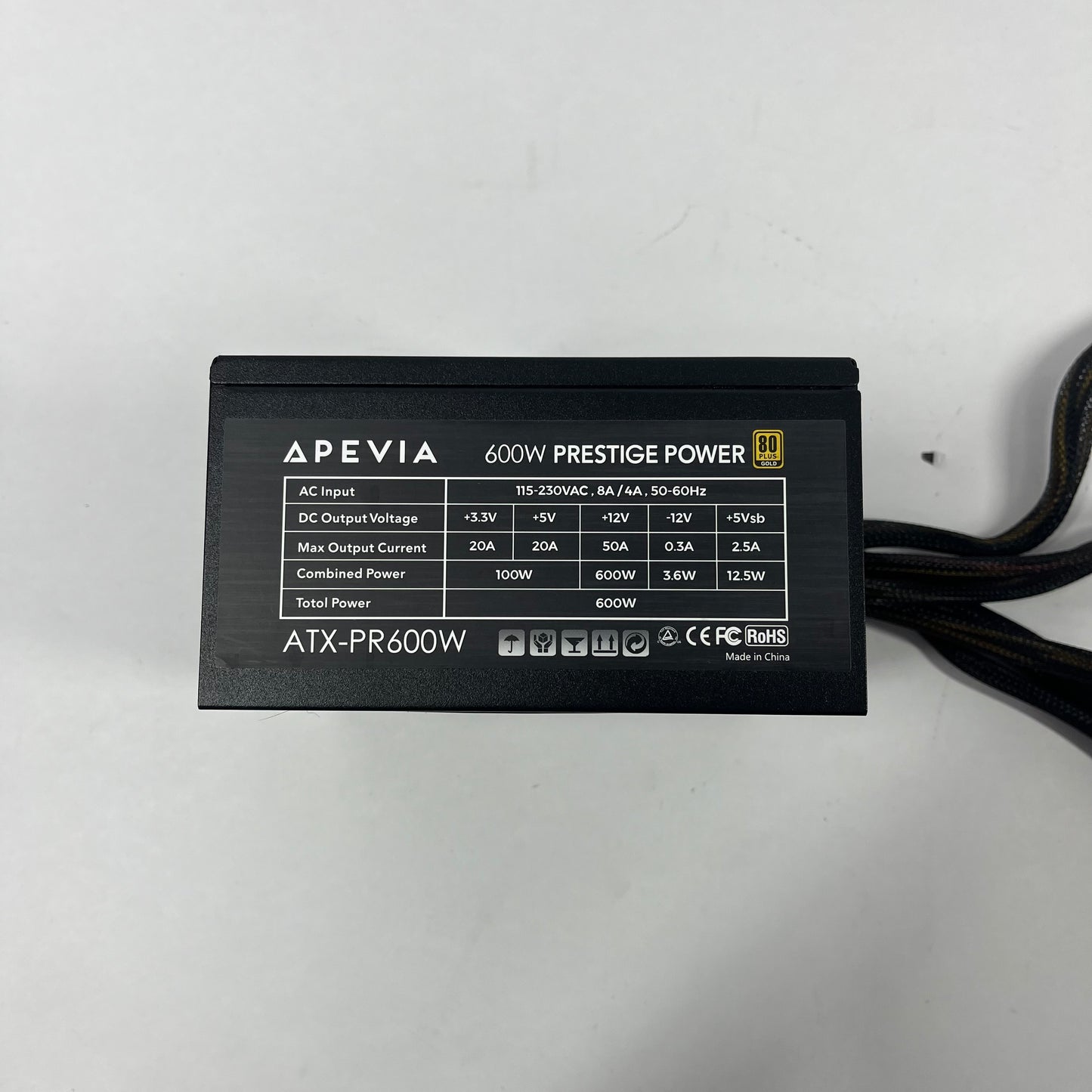 Apevia 600W 80 Plus ATX-PR600W 80 Plus Gold 600W Non Modular Power Supply