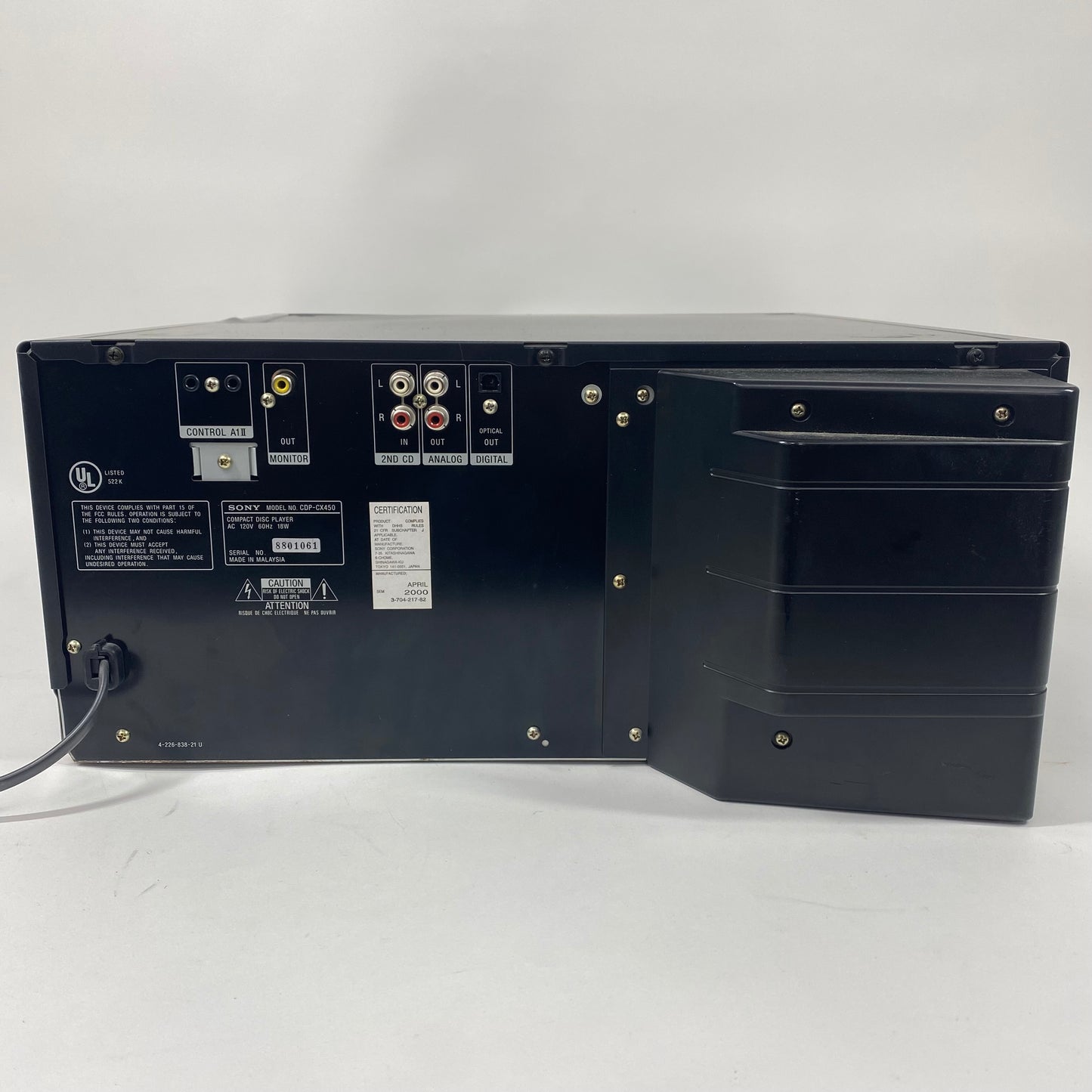 Broken Sony MegaStorage4000 High Density Linear Converter System CDP-CX450 Bad Belt