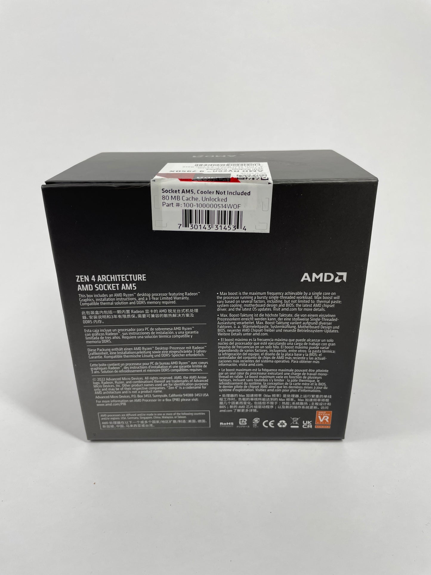 AMD Ryzen 9 7950X 4.50Ghz 16 Core 100-00000514WOF 32 Thread AM5