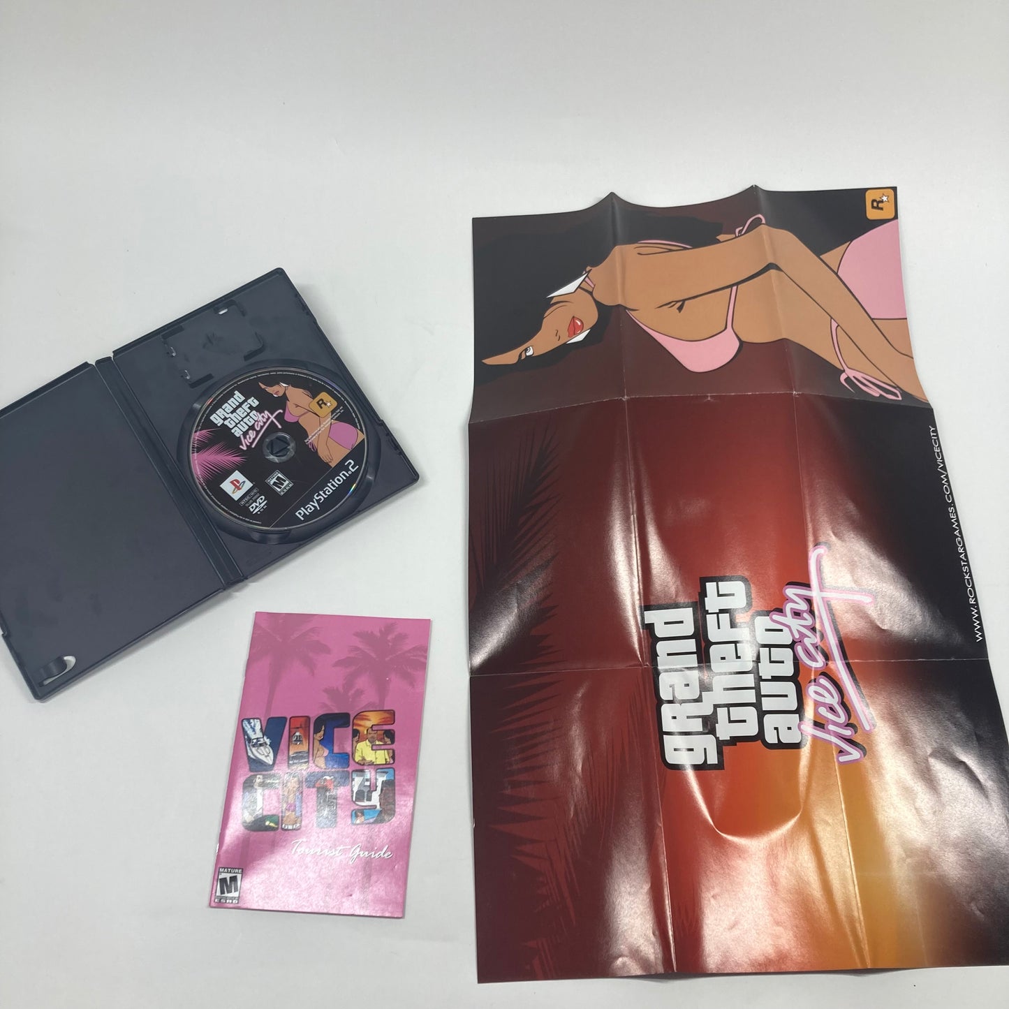 Grand Theft Auto Vice City (w/ Tourist Guide & Map) (Sony PlayStation 2 PS2, 2002)