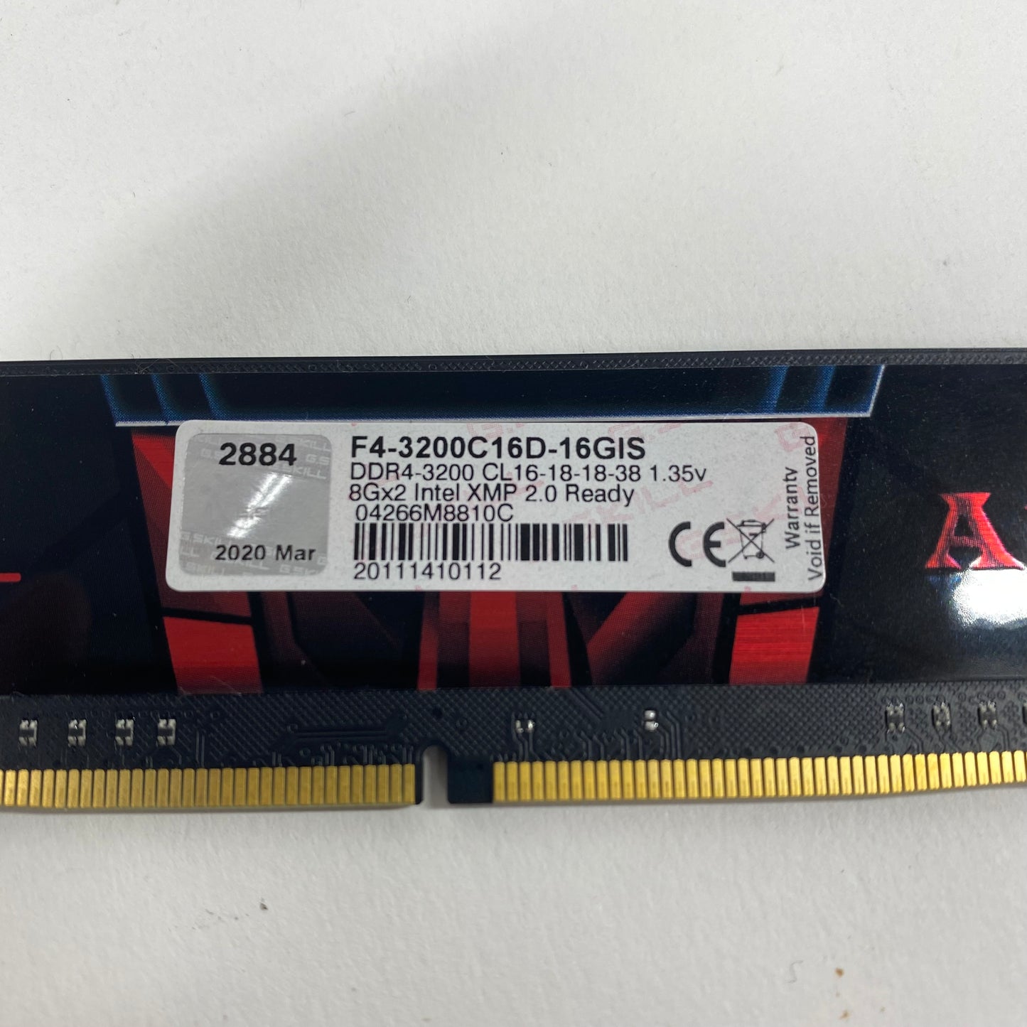 G.Skill Aegis 16GB (2x8GB) RAM DDR4 3200MHz F4-2133C15D-16GIS