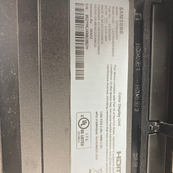 Samsung 27" S27BG402EN FHD IPS 240Hz Curved Gaming Monitor