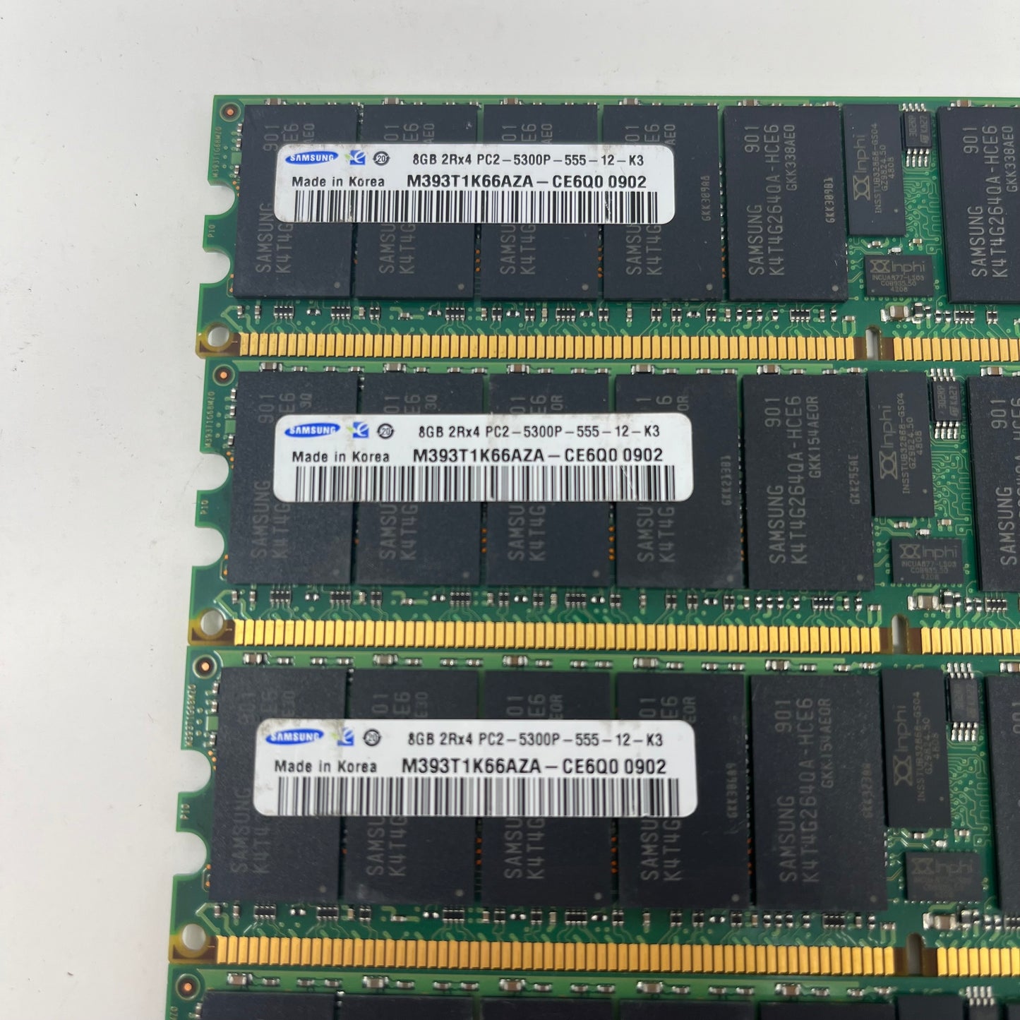 Lot of 7 Samsung 5300P 8GB RAM DDR2 5300 PC2-5300P-555-12-K3 Server Memory