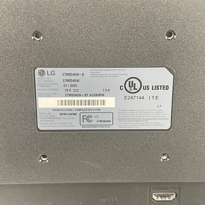 LG 27" 27MS540W LED IPS Computer Monitor