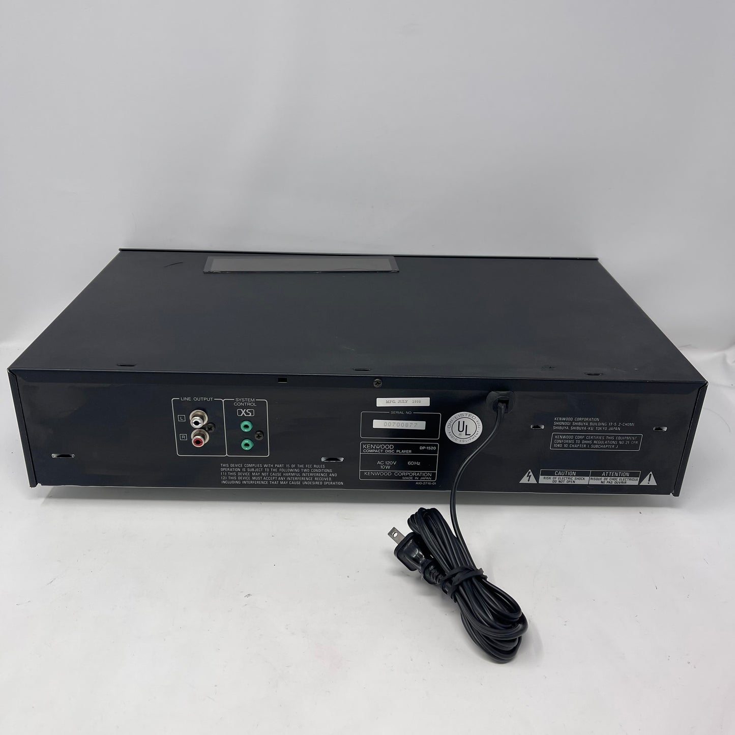 Kenwood Compact Disc Player Vintage Disc Player DP-1520