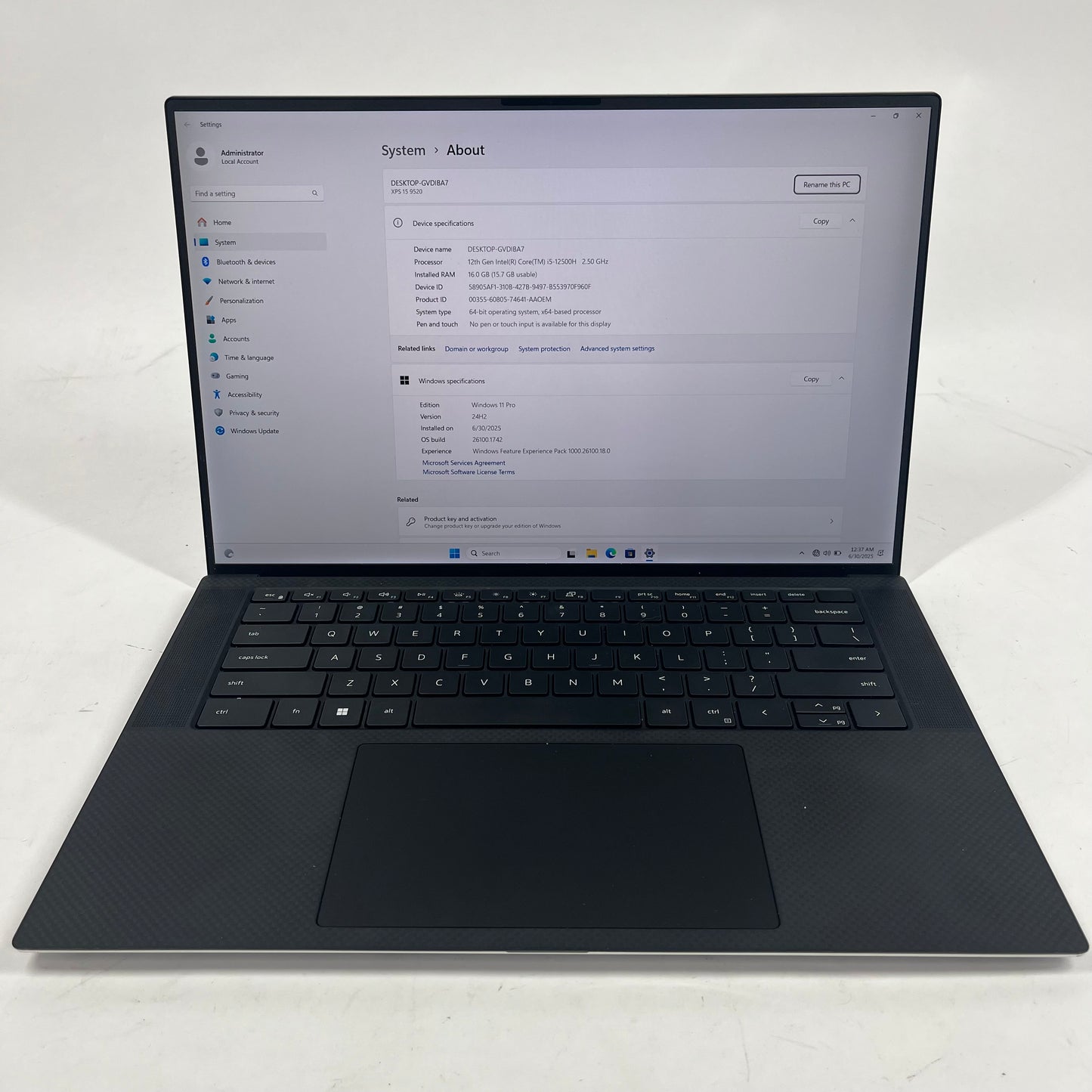 Dell XPS 15 9520 15.6" i5-12500H 2.5GHz 16GB RAM 512GB SSD