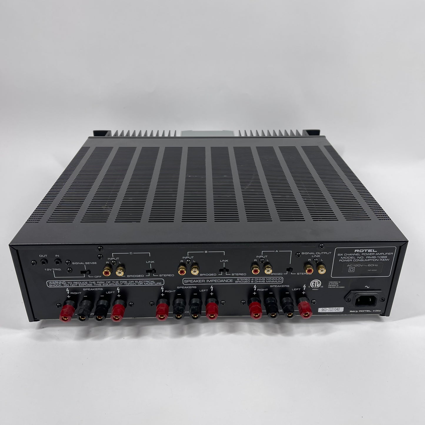 Rotel RMB-1066 700W 120V 6 Channel Power Amplifier AMPG1US1BLK