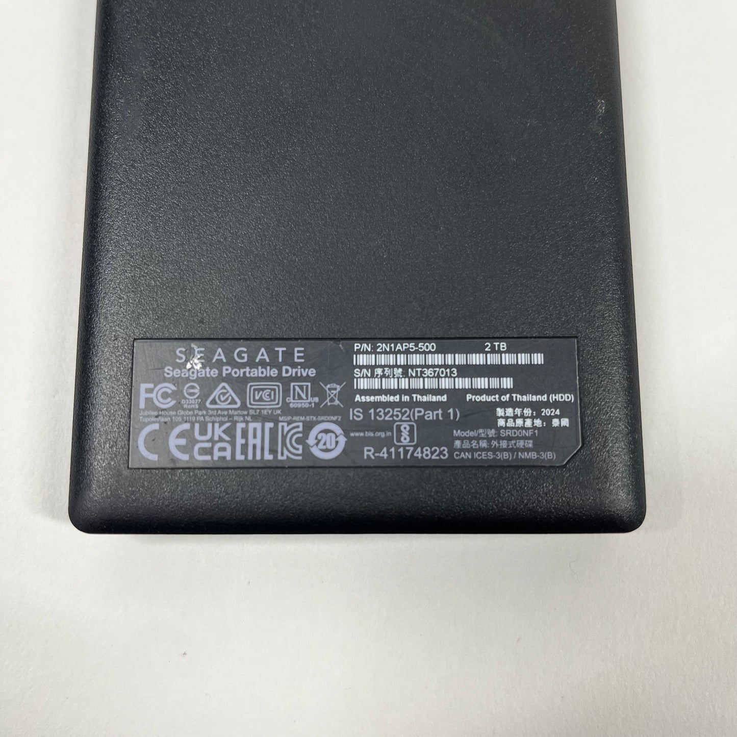 Seagate 2TB P/N 2N1AP5-500 Portable Storage Drive 2N1AP5-500