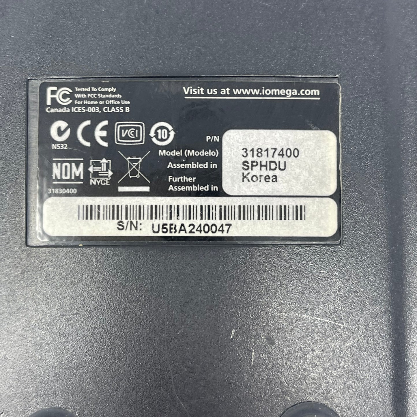 Iomega 2.5" Select 500GB USB-A HDD 31817400