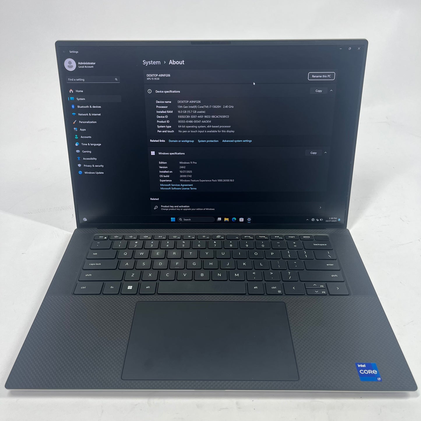 Dell XPS 15 9530 15.6" i7-13620H 2.4GHz 16GB RAM 512GB SSD
