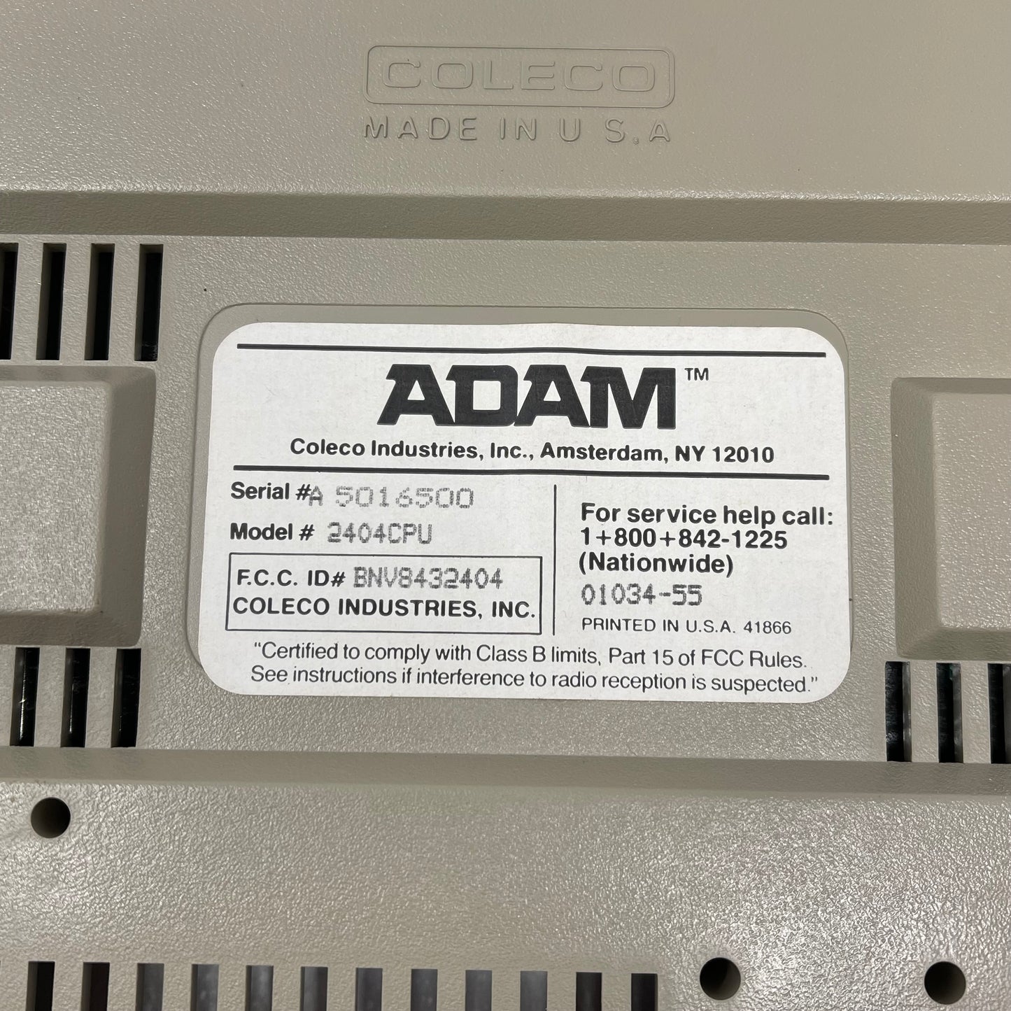 Adam Colecovision Coleco Family Computer System Printer & Keyboard