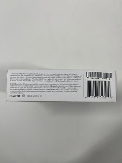 New Chrome Chromecast Streaming Device H2G2-42