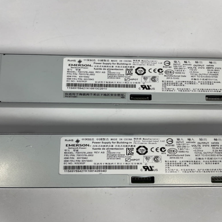 LOT OF 2 IBM Emerson Power Supply 675W