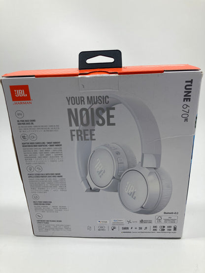 JBL tune 670 Noise-Cancelling Wireless Over-Ear Bluetooth Headphones White 