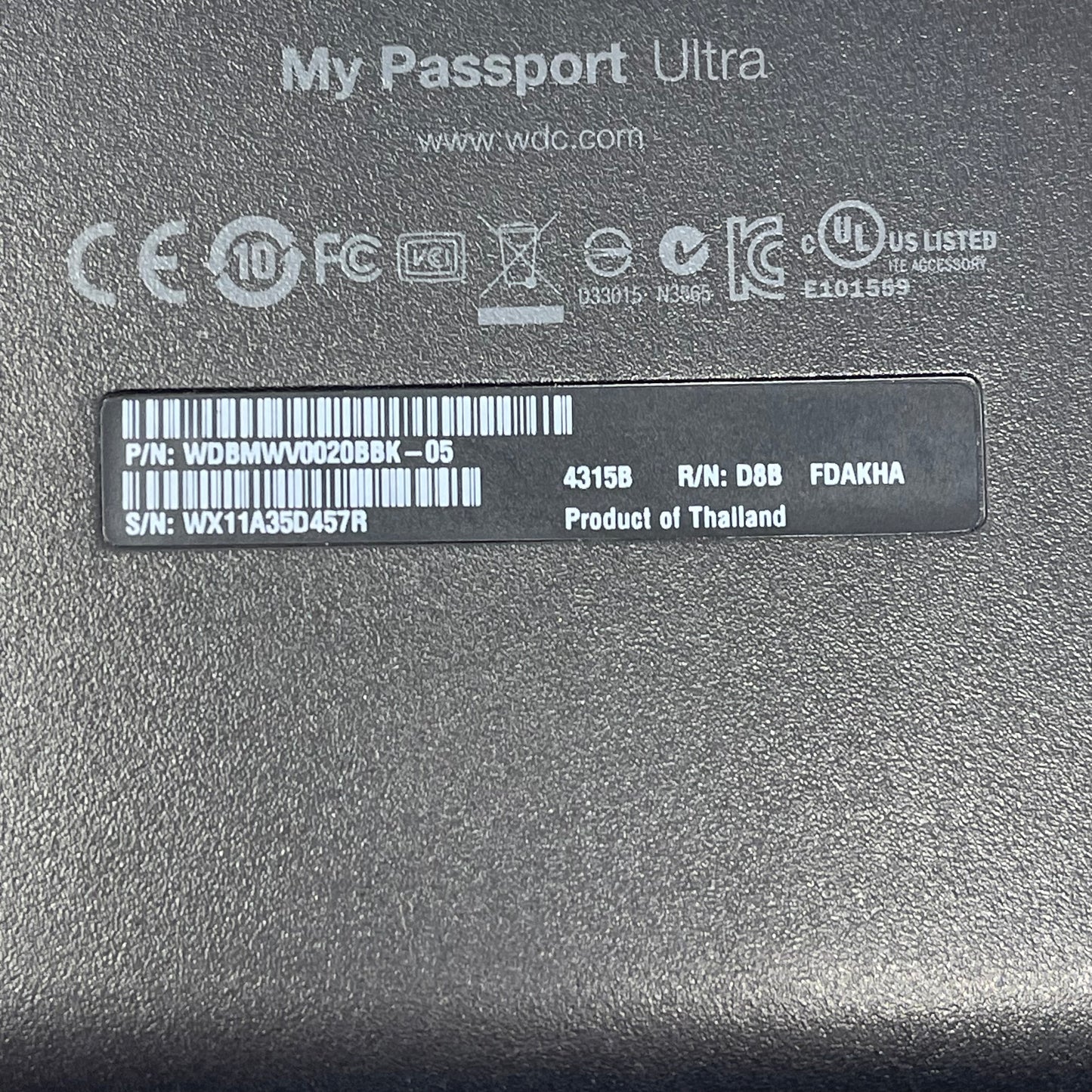 Western Digital WD 2.5" My Passport Ultra 2TB USB-A HDD WDBMWV0020BBK -05