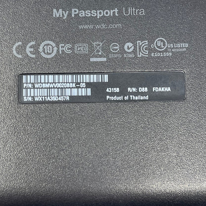Western Digital WD 2.5" My Passport Ultra 2TB USB-A HDD WDBMWV0020BBK -05