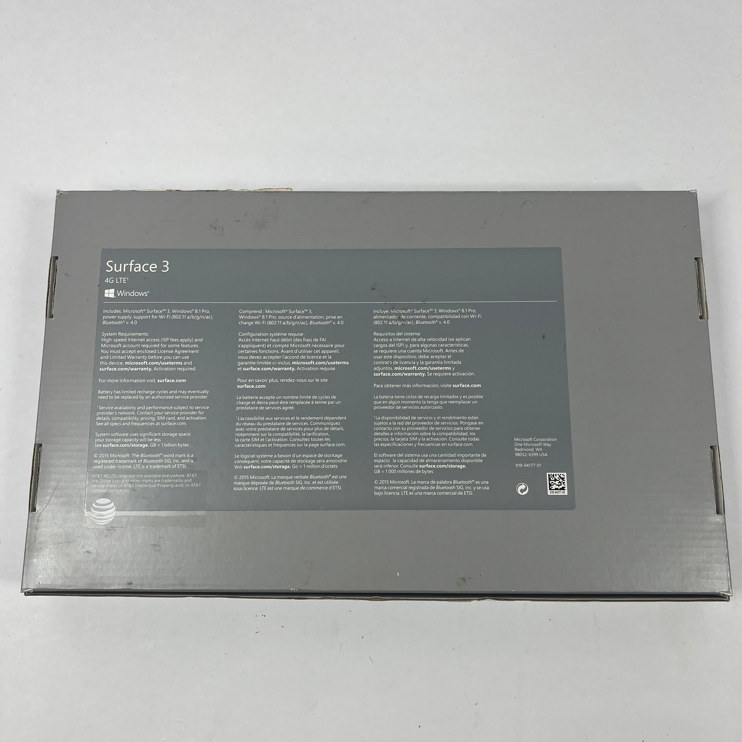 Microsoft Surface 3 MPN 7G6-00001 8" Intel Atom x7-Z8700 4GB RAM 128GB SSD 