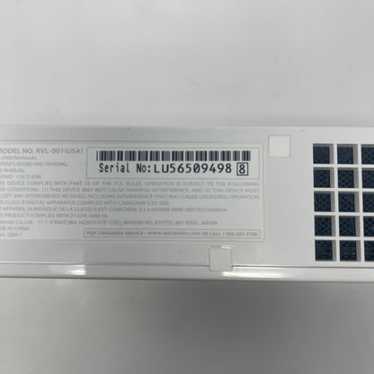 Nintendo Wii Console Gaming System RVL-001 White