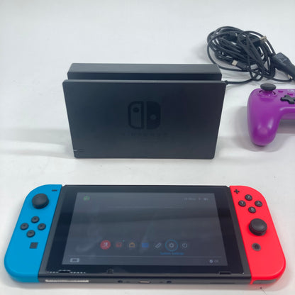 Nintendo Switch v2 Video Game Console HAC-001(-01) Red/Blue (With Controller + Dock )