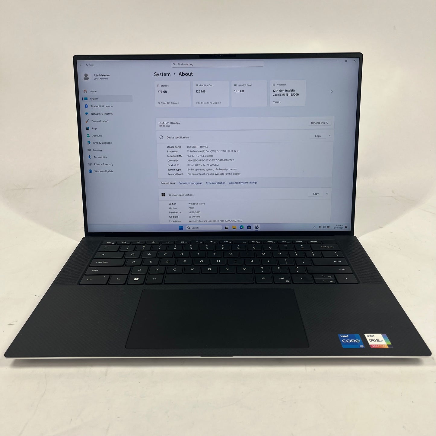 Dell XPS 15 9520 15.6" i5-12500H 2.5GHz 16GB RAM 512GB SSD