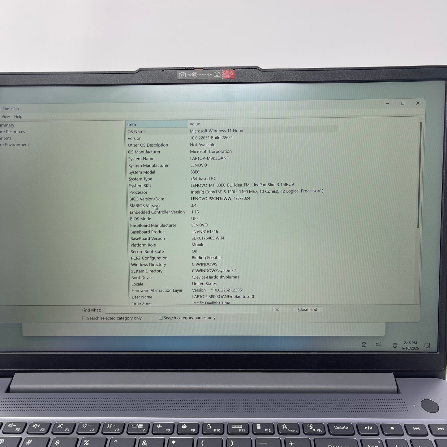 Lenovo ideapad slim 3 15RU9 15.6" i5-120U 1.4GHz 8GB RAM 256GB SSD
