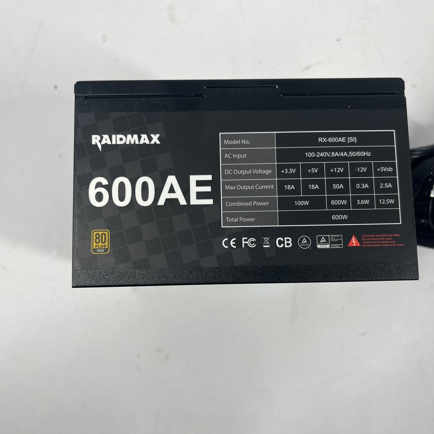 Raidmax 600 ae NA 80 Plus Gold 600W Non Modular Power Supply