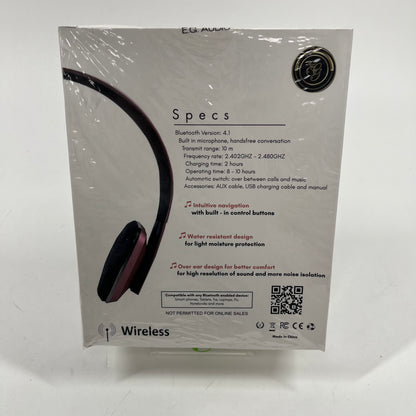 New EG Audio None Noise-Cancelling Wireless Over-Ear Bluetooth Headphones 