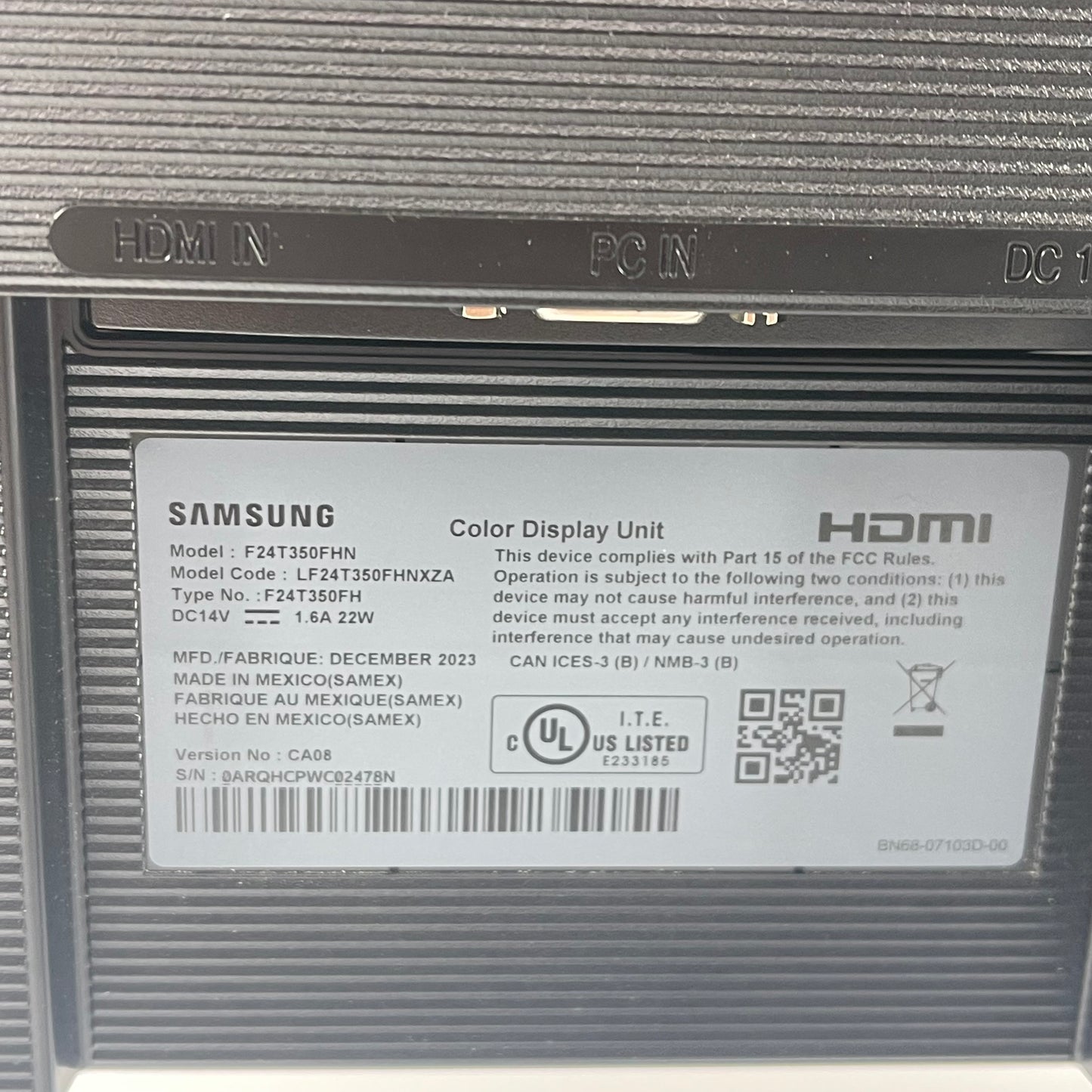 Samsung 24" LF24T350FHNXZA IPS LED IPS FHD