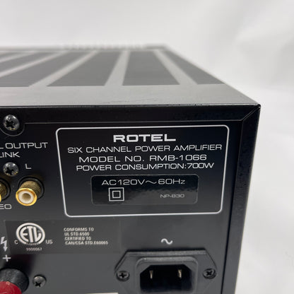 Rotel RMB-1066 700W 120V 6 Channel Power Amplifier AMPG1US1BLK