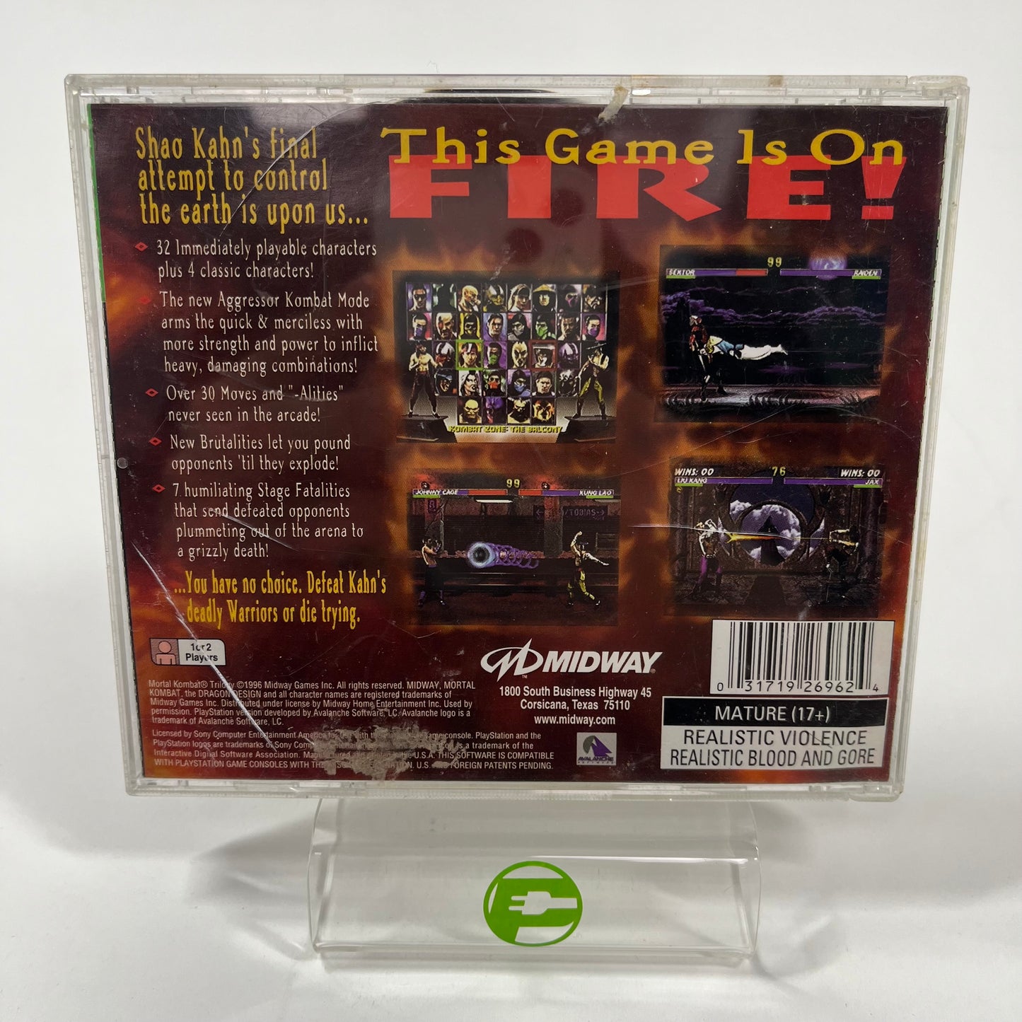 Mortal Kombat Trilogy (Sony PlayStation 1 PS1, 1995)