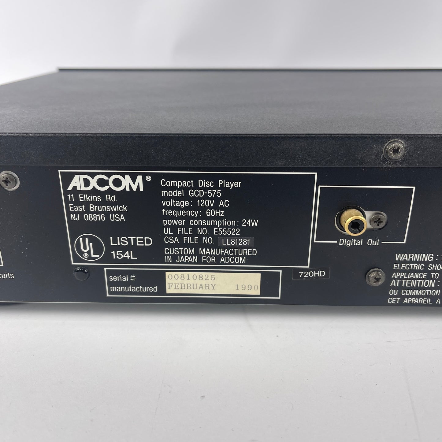 Adcom GCD-575 Single Disc CD Player