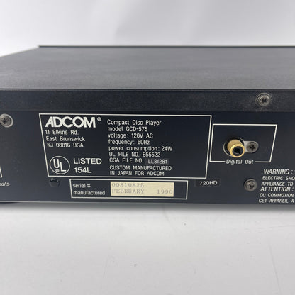 Adcom GCD-575 Single Disc CD Player
