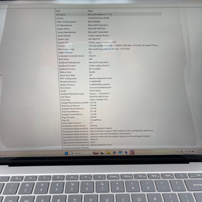Microsoft Surface Laptop Studio 2 2029 14.4" i7-13800H 2.9GHz 16GB RAM 512GB SSD