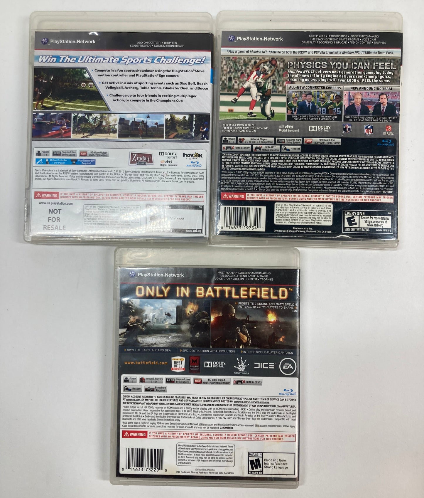 Lot of 3 Playstation 3 Games ( PS3 )