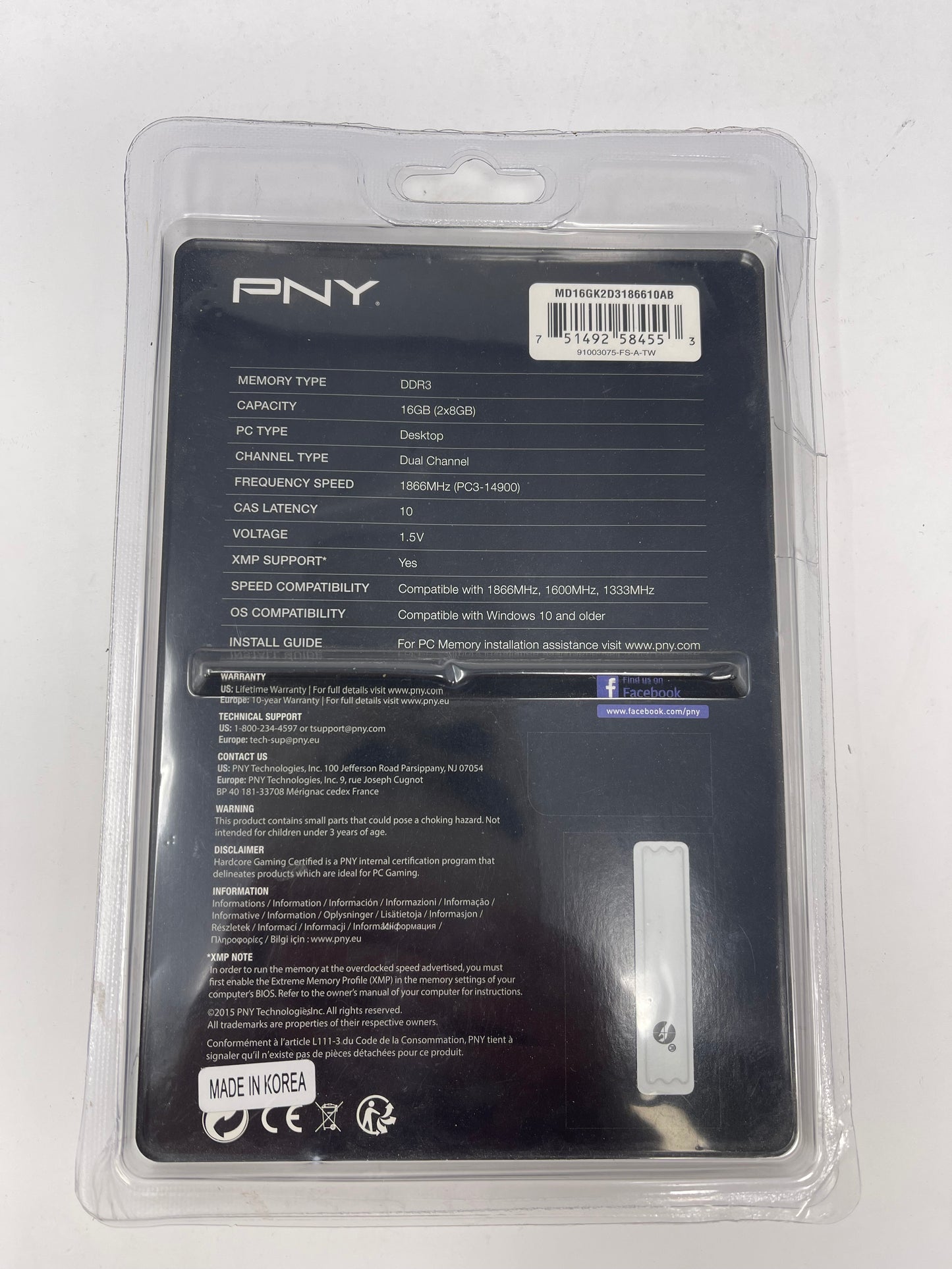 PNY Anarchy 16GB (2x8GB) RAM DDR3 1866MHz