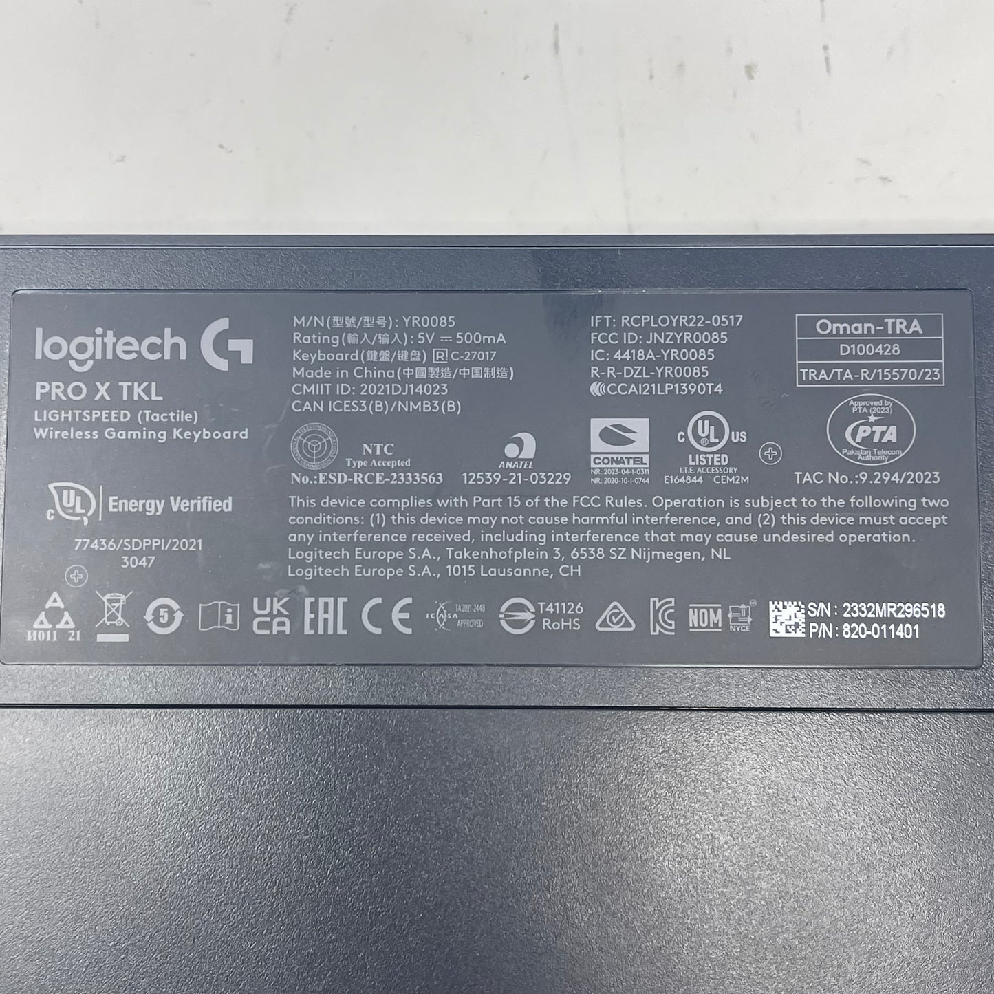 Logitech Pro X TKL Keyboard D100428