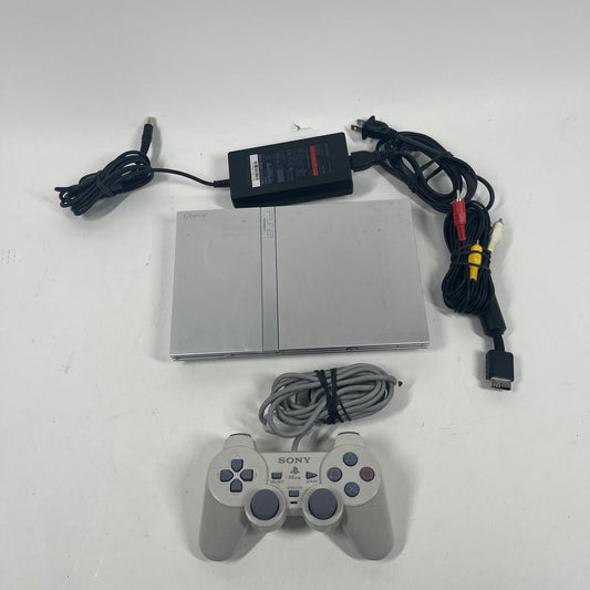Sony PlayStation 2 Slim PS2 Silver Console Gaming System SCPH-77001