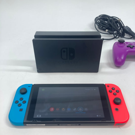 Nintendo Switch v2 Video Game Console HAC-001(-01) Red/Blue (With Controller + Dock )