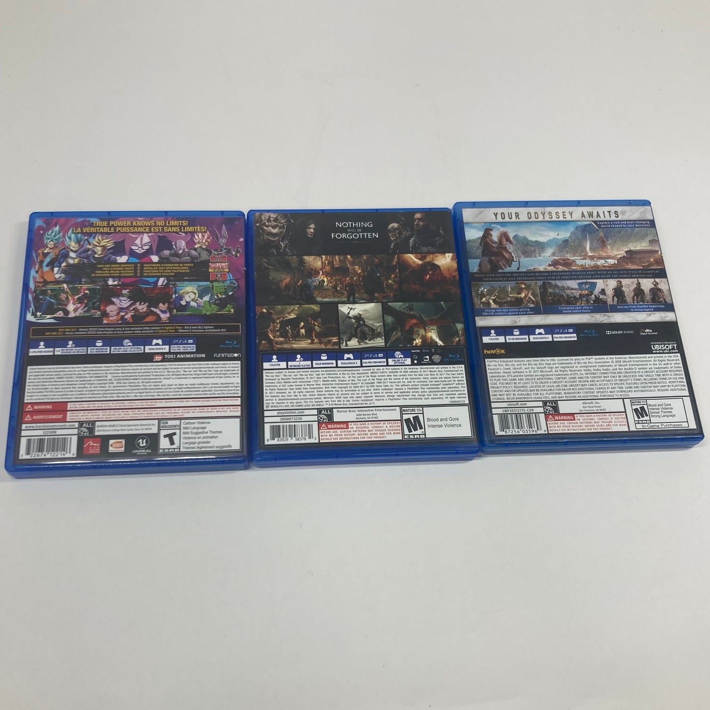 Lot of 3 Sony  PS4 Games