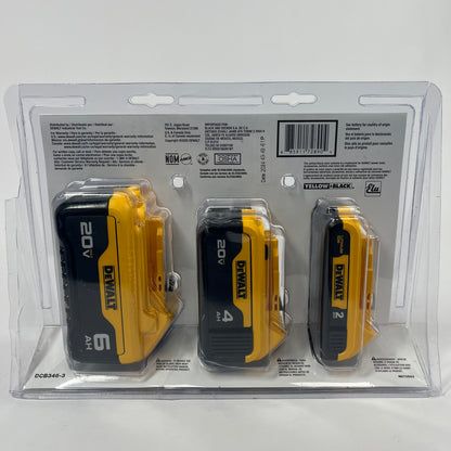 Dewalt 20v Lithium Ion Batteries - 3 Pack DCB346-3