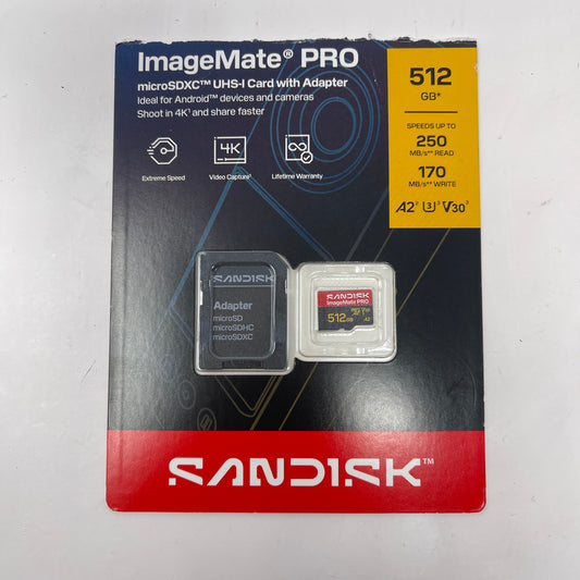 New Sandisk Image Mate Pro microSDXC Card SDSQXBJ-512G-AWGKA