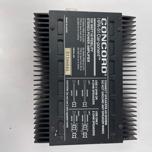 CONCORD HPA-51 Car-ponent 100W 14V 2 Channel Car Amplifier